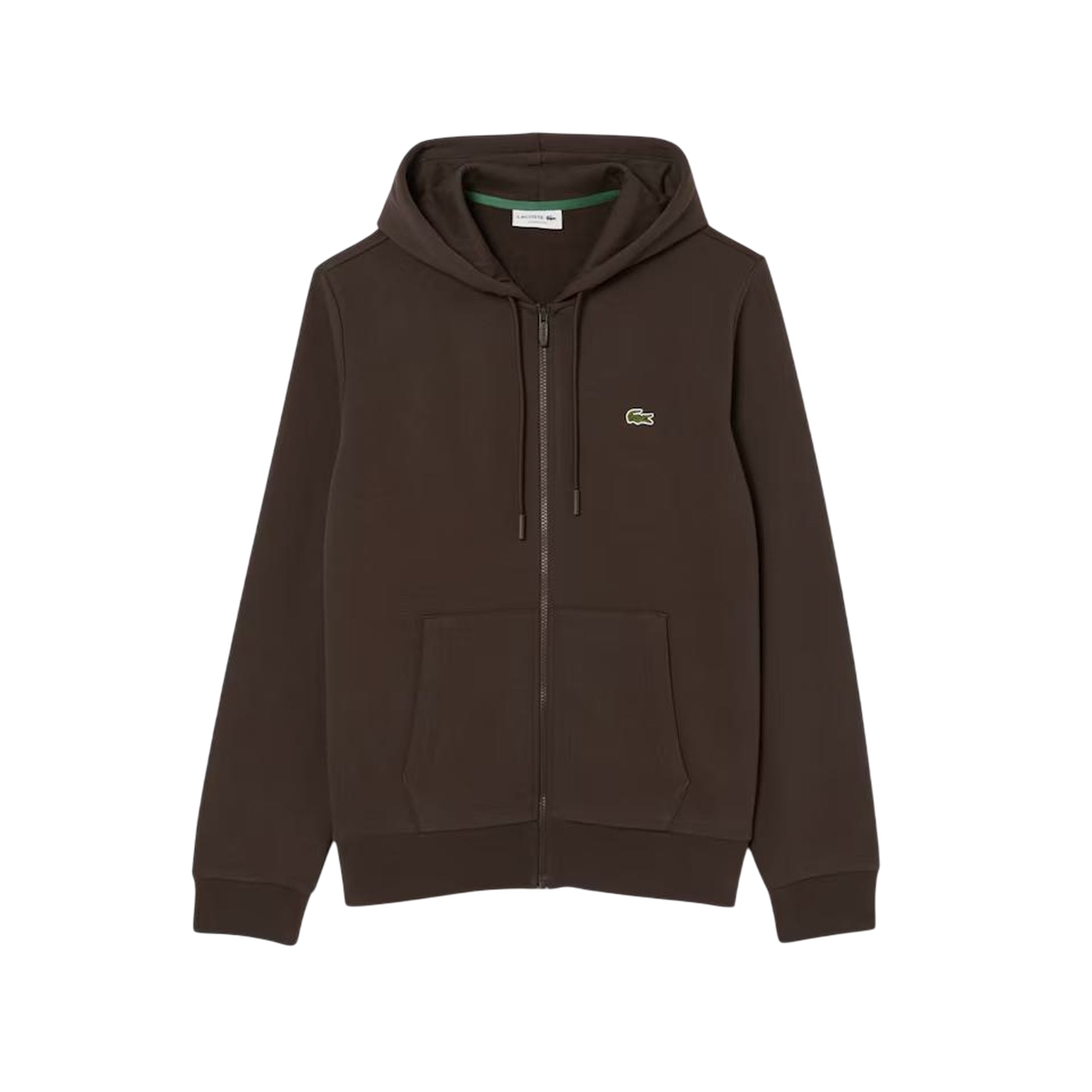 Felpa Uomo Invernale Con Zip E Cappuccio - Marrone