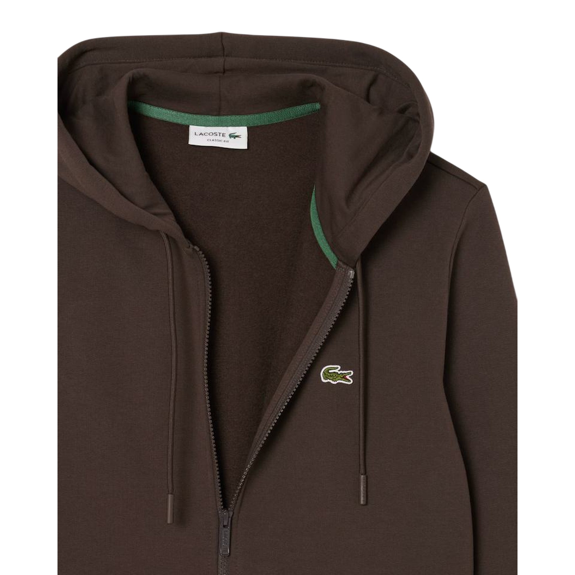 Felpa Uomo Invernale Con Zip E Cappuccio - Marrone