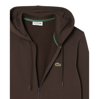 Felpa Uomo Invernale Con Zip E Cappuccio - Marrone