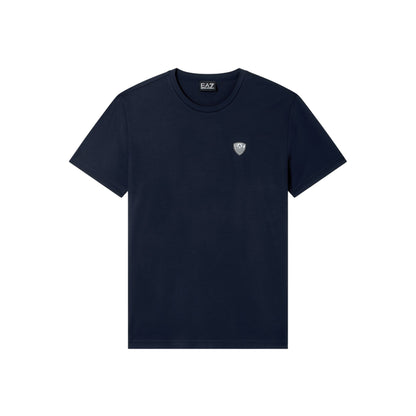 T-shirt Uomo aderente Blu, girocollo, con scudetto logo