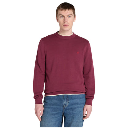 Maglione Uomo in cotone Williams River Bordeaux modello frontale