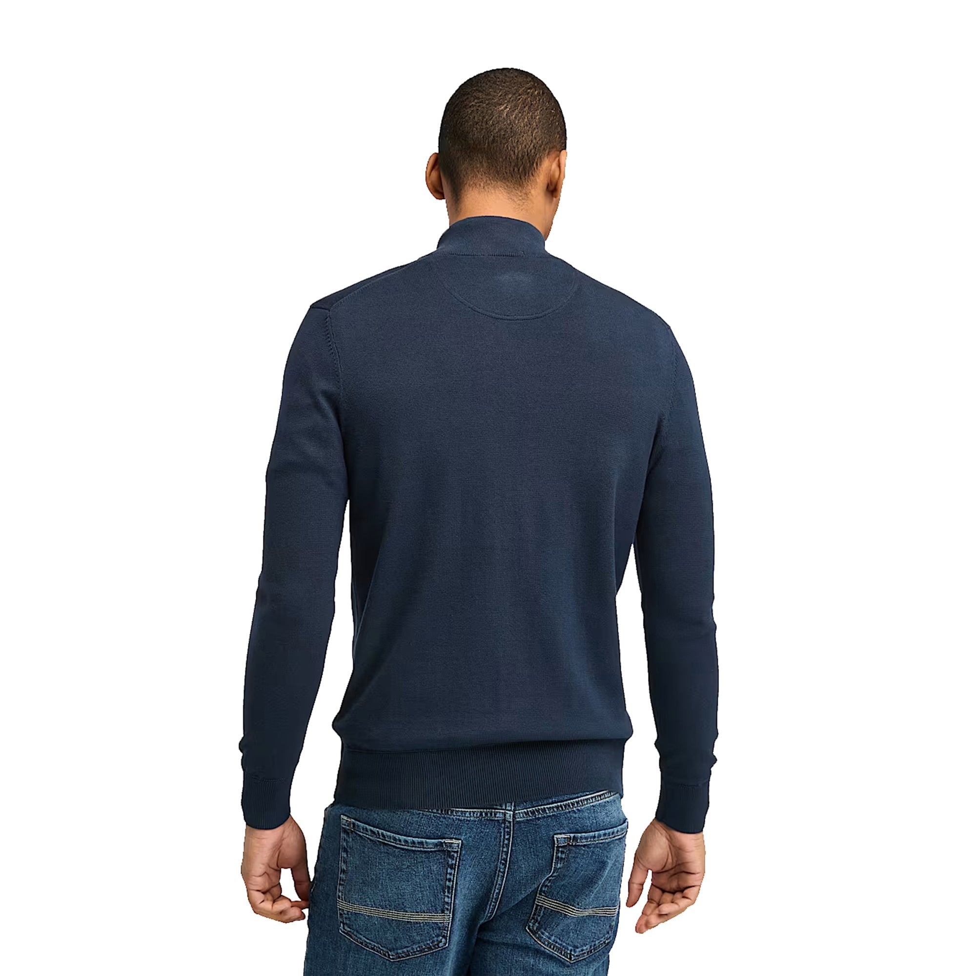 Maglione Uomo con zip Williams River Blu scuro modello retro