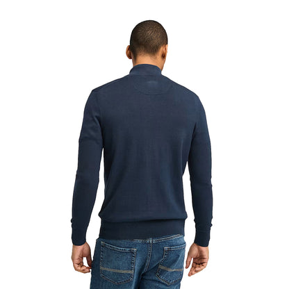 Maglione Uomo con zip Williams River Blu scuro modello retro