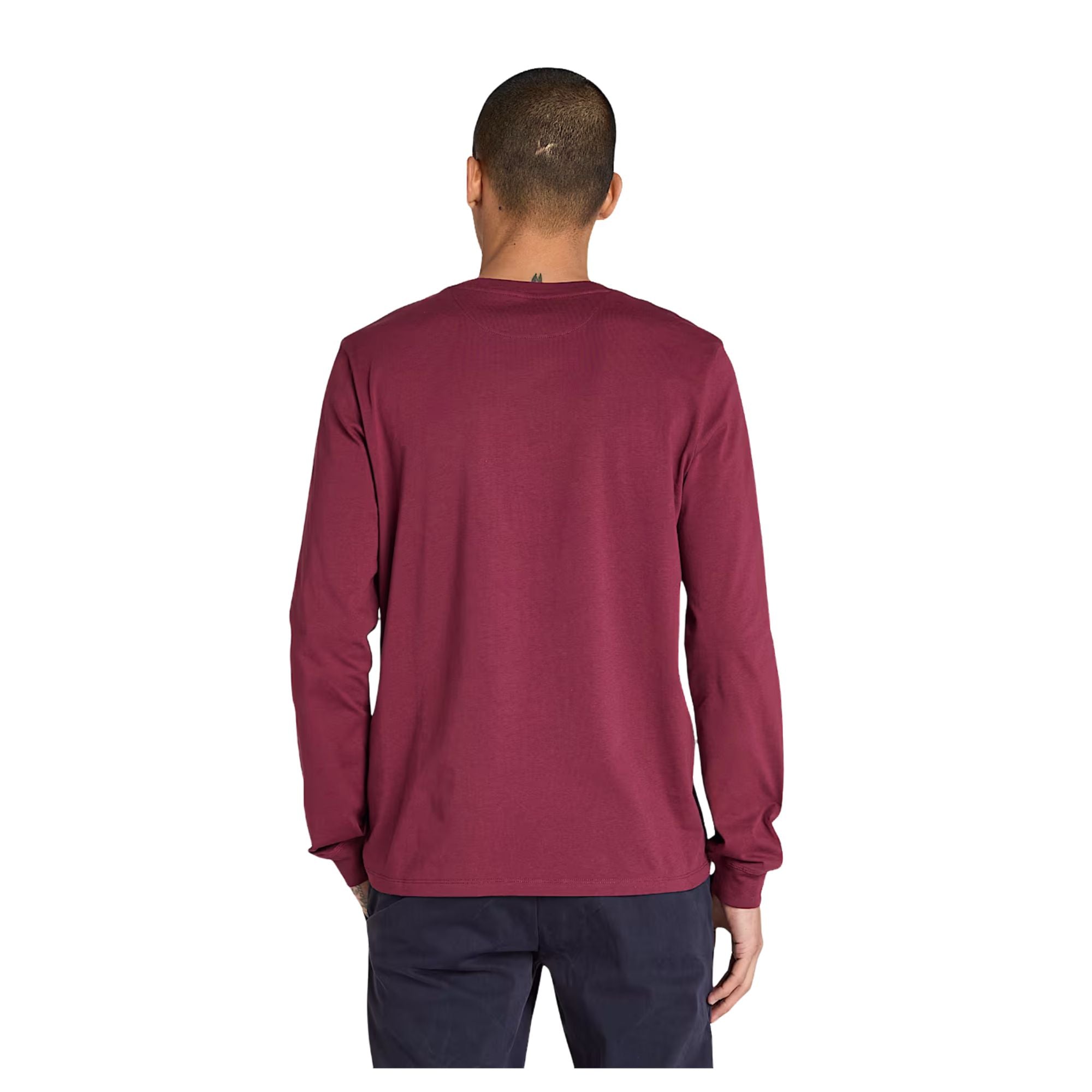 T-shirt a Maniche Lunghe Dunstan River da Uomo in bordeaux modello retro