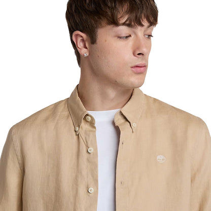 Camicia Uomo in Lino Mill Brook Beige