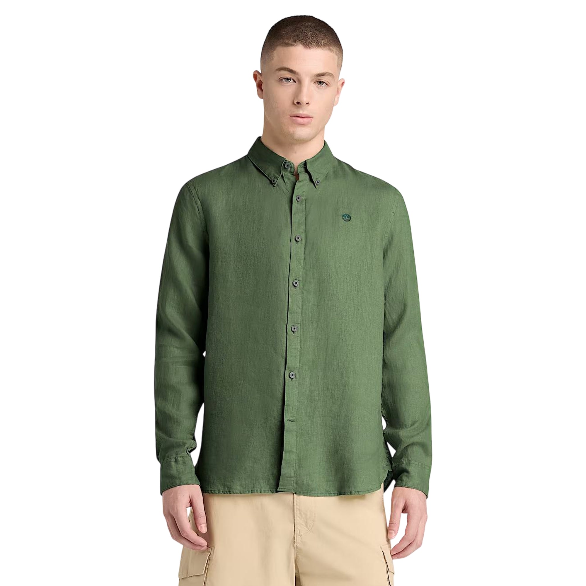 Camicia Uomo in lino Mill Brook Verde