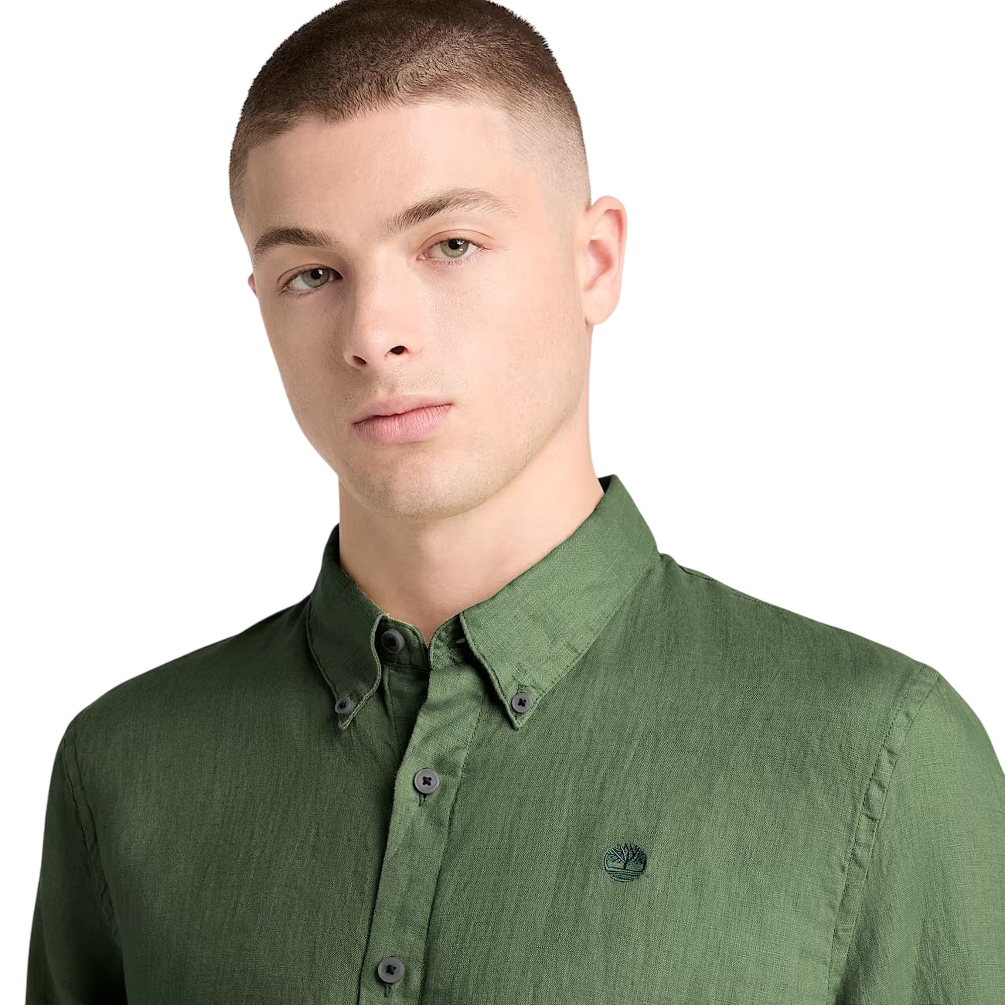 Camicia Uomo in lino Mill Brook Verde