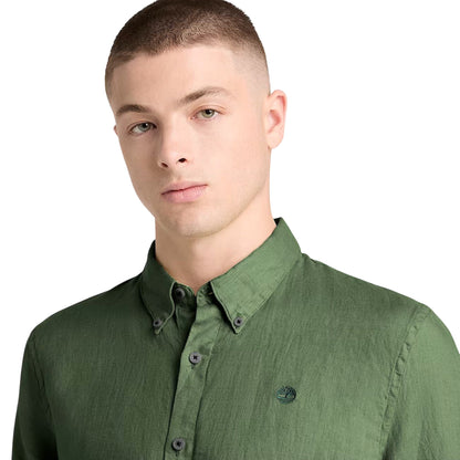 Camicia Uomo in lino Mill Brook Verde