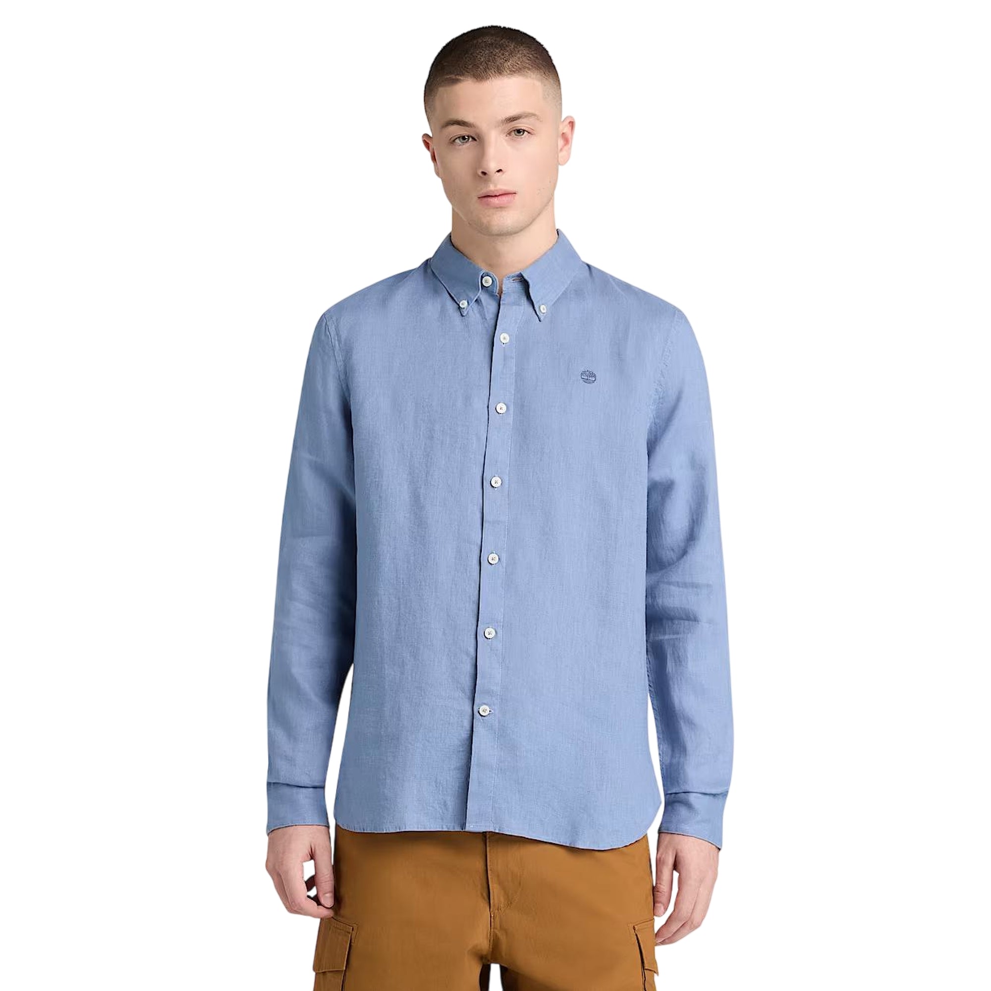 Camicia Uomo in lino Mill Brook Blu
