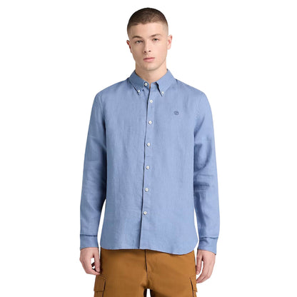 Camicia Uomo in lino Mill Brook Blu