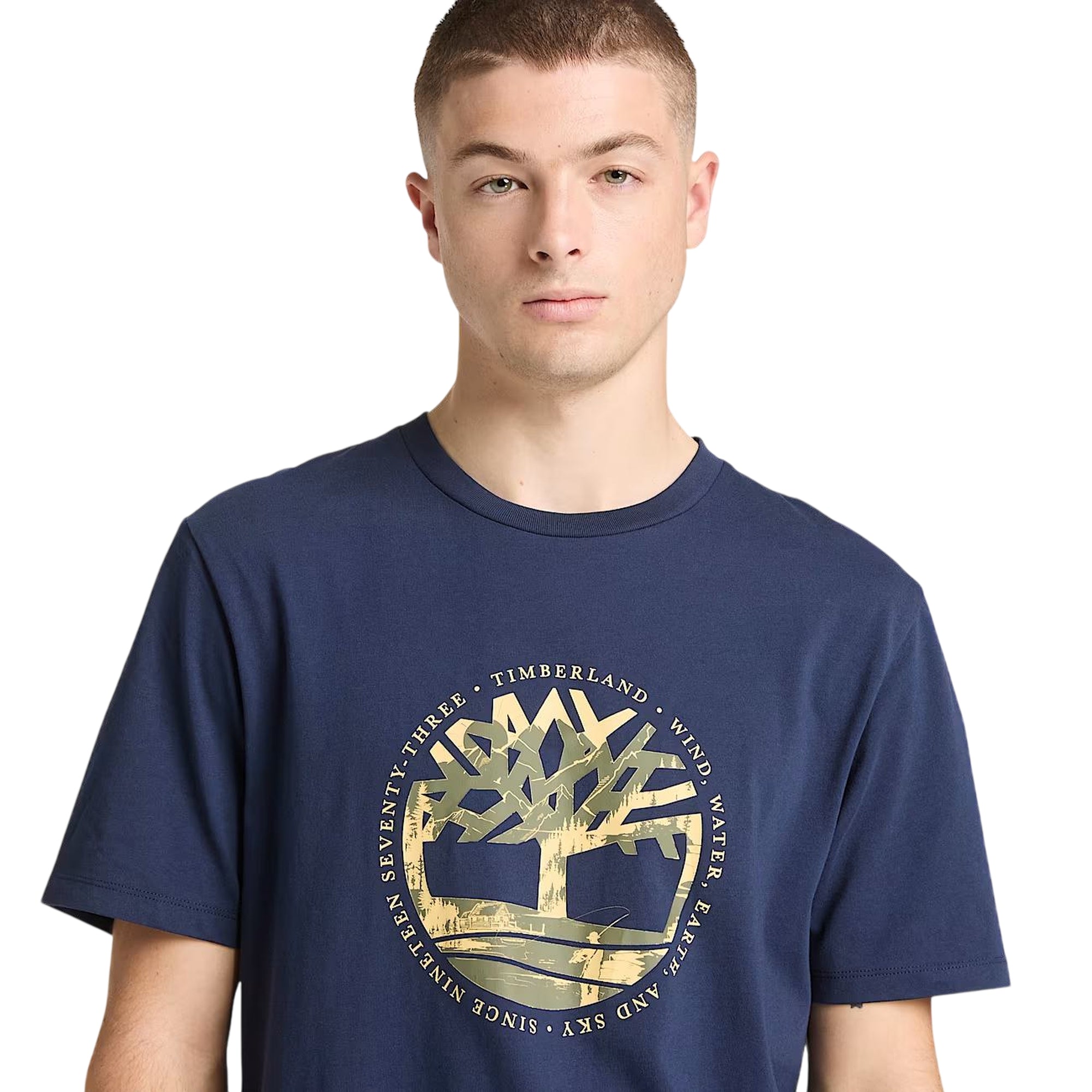 T-shirt Uomo Blu con stampa grafica