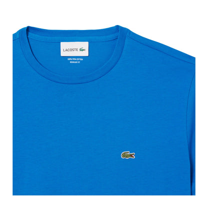 T-shirt Uomo in cotone elasticizzato Pima Azzurro, dal fit regolare