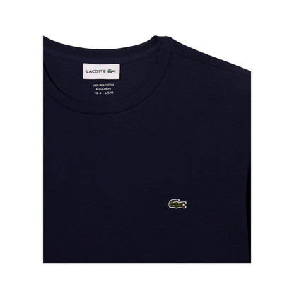 T-shirt Uomo a girocollo, in cotone fine con logo applicato