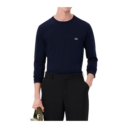 T-shirt Uomo a girocollo, in cotone fine con logo applicato