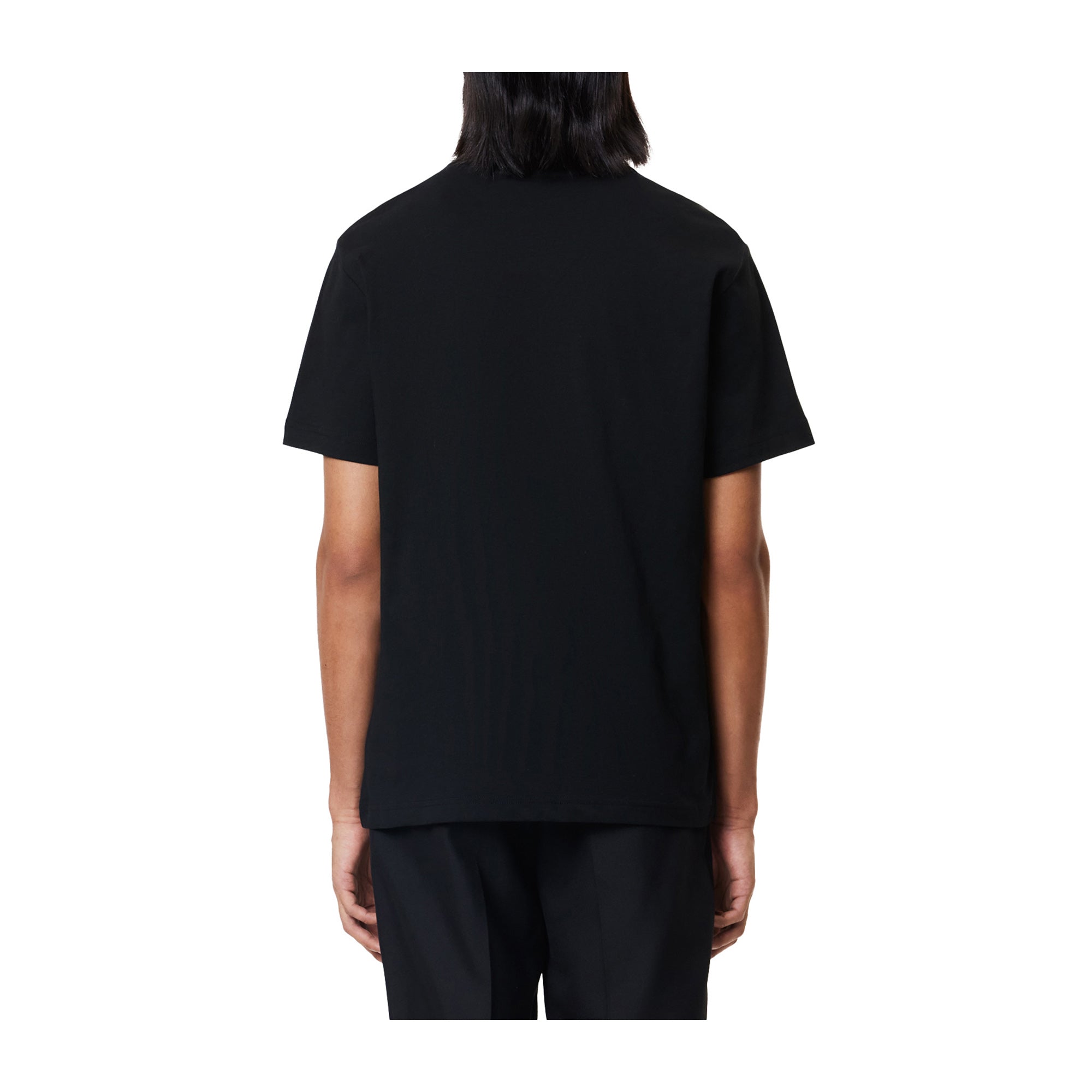T-shirt Uomo Nera a tinta unita, con maniche corte e girocollo