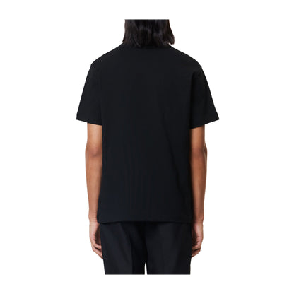 T-shirt Uomo Nera a tinta unita, con maniche corte e girocollo