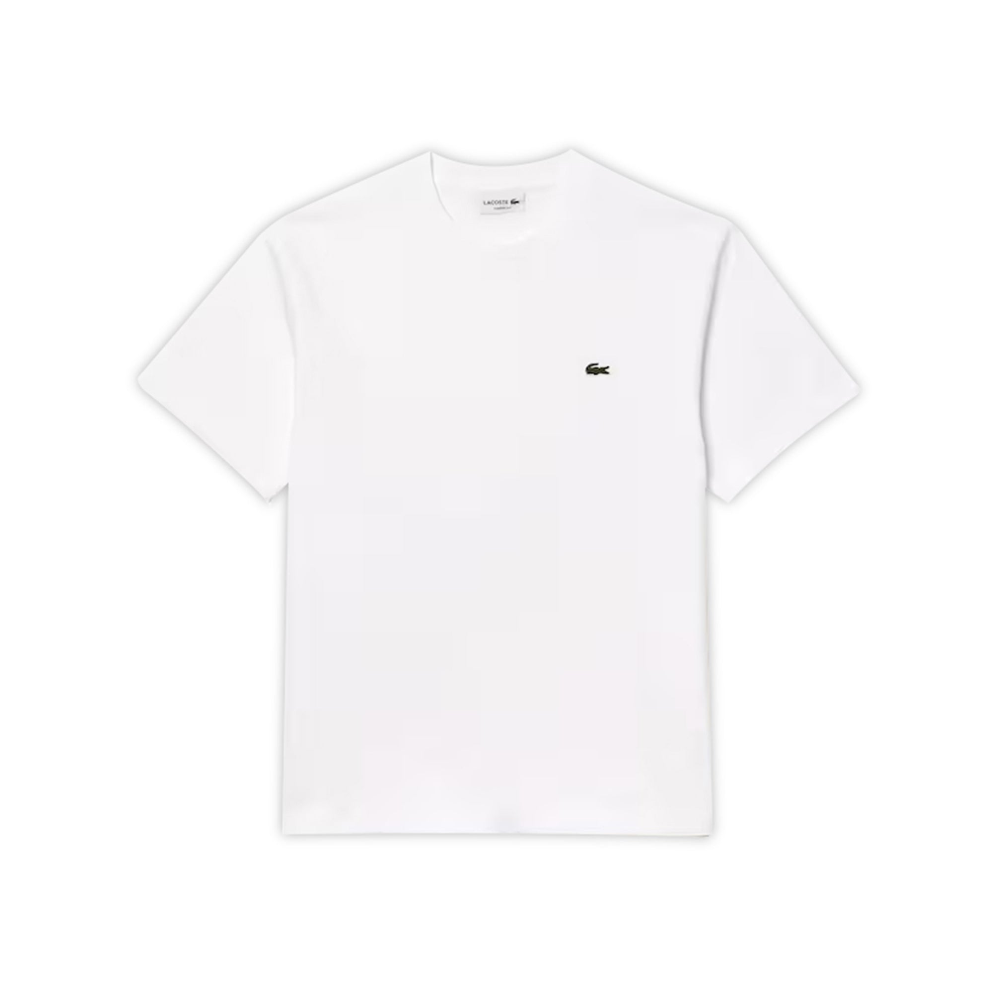 T-shirt Uomo in cotone Bianco, con logo applicato sul petto e girocollo 