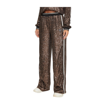 Guess Pantalone Donna Straight Paillettes Bronzo