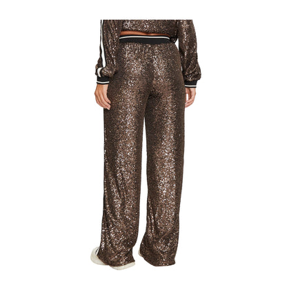 Guess Pantalone Donna Straight Paillettes Bronzo