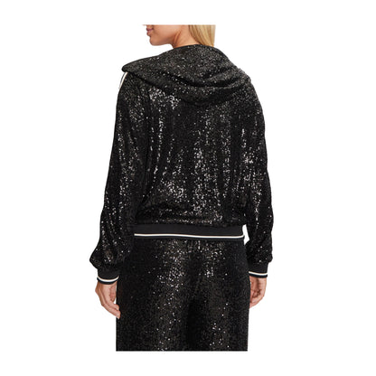 Guess Felpa Donna con Paillettes all over Nero