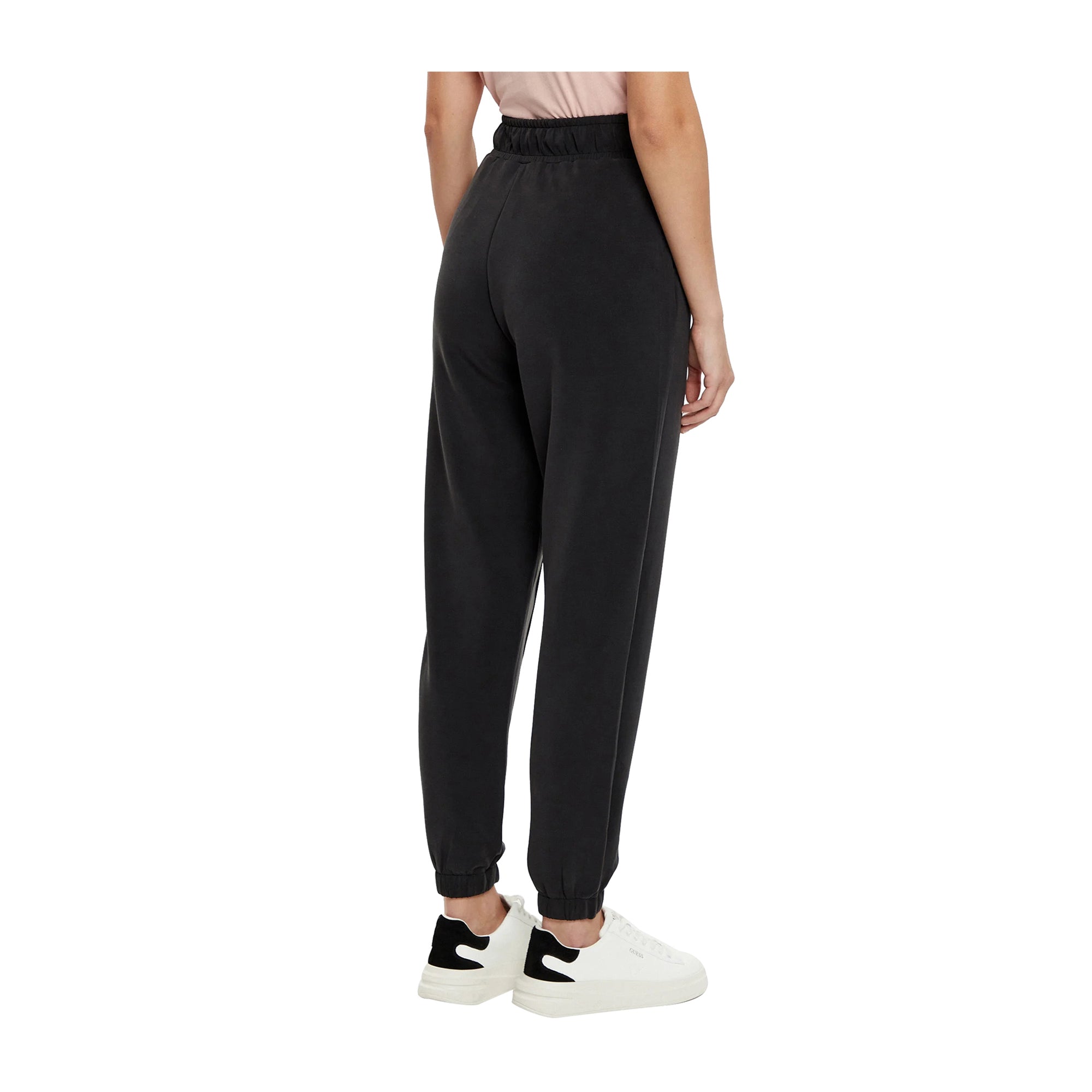 Guess Pantaloni Donna Olympe Jogger Nero modella retro