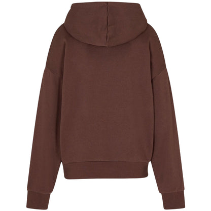 Felpa Donna over marrone con logo dorato retro