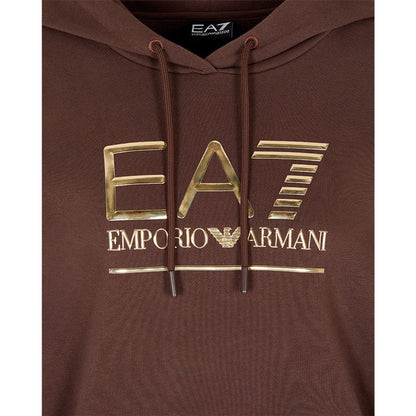 Felpa Donna over marrone con logo dorato dettaglio