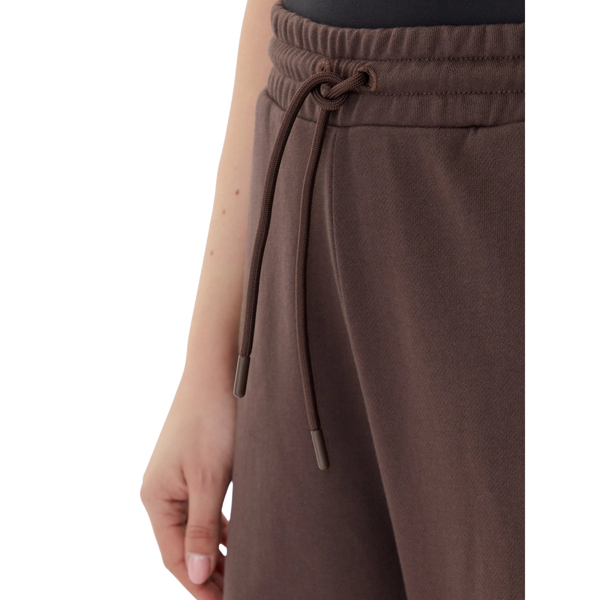 Pantaloni sportivi Donna con coulisse Marrone dettaglio coulisse 