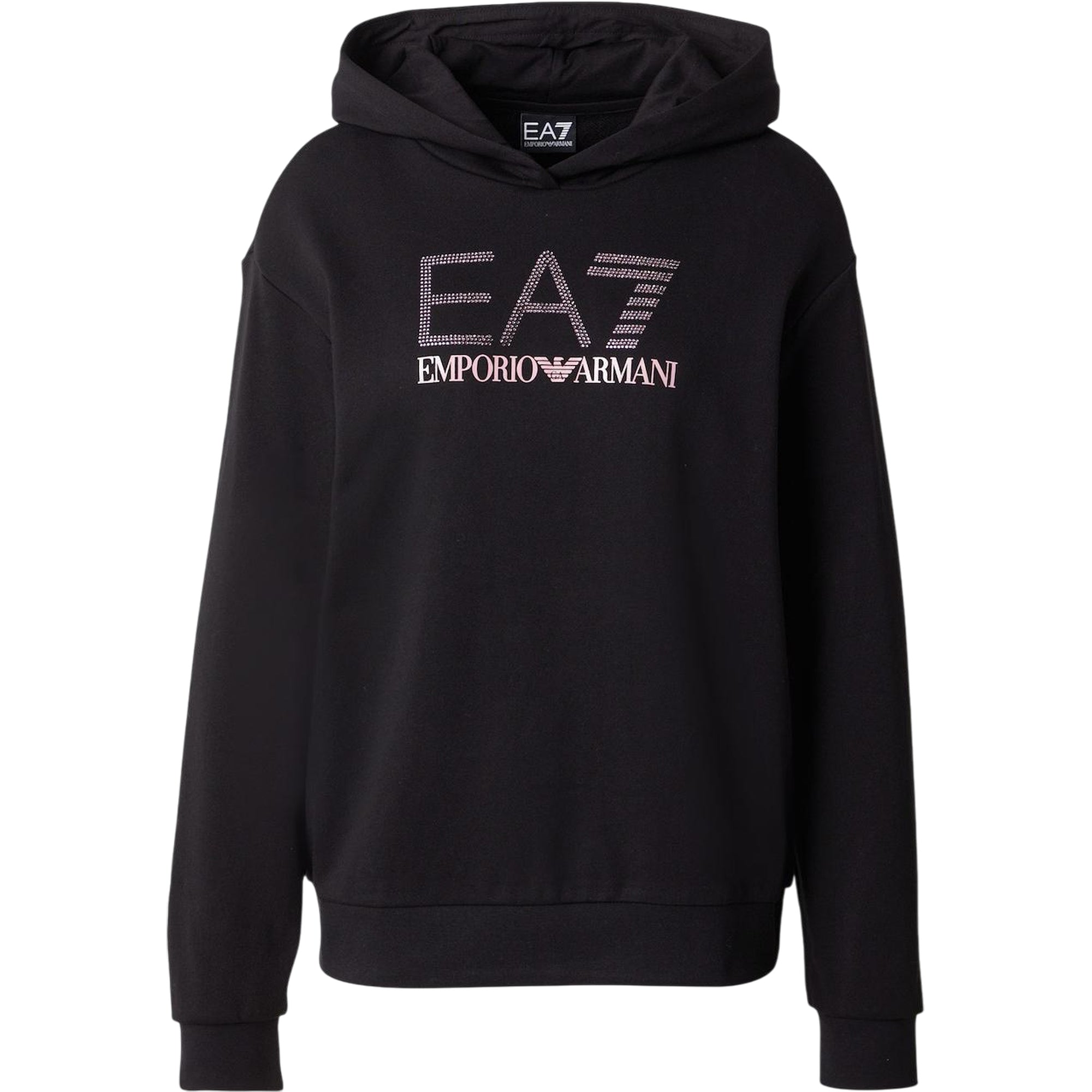 Felpa nera Donna con logo con strass