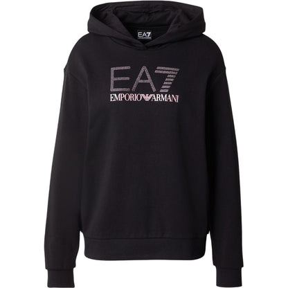 Felpa nera Donna con logo con strass