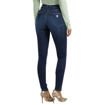 Jeans Donna skinny a vita alta Blu modella retro