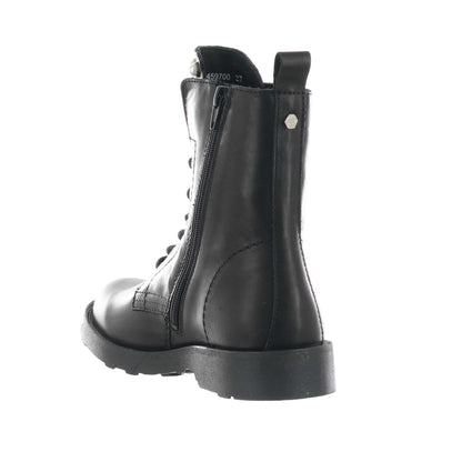 Stivaletto Donna Nero, con perle decorative e zip laterale