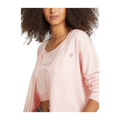 Guess Cardigan Mini Donna con logo Rosa