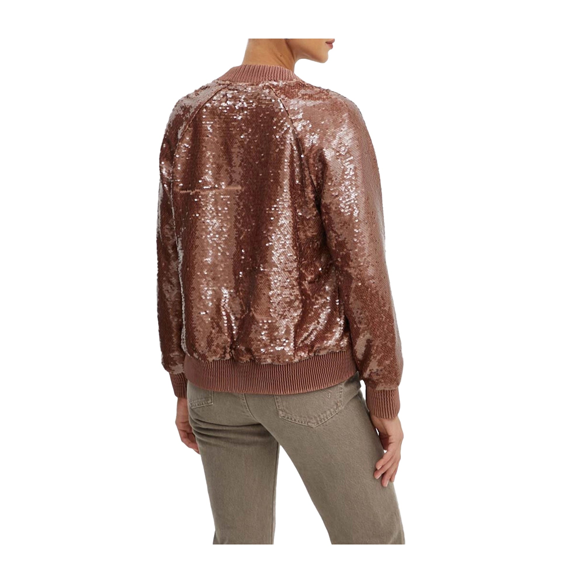 Guess Bomber Donna con paillettes Marrone