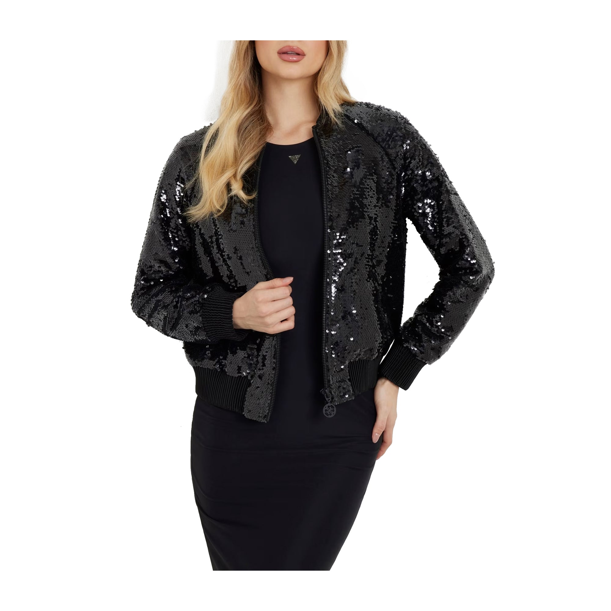 Guess Bomber Donna con paillettes Nero