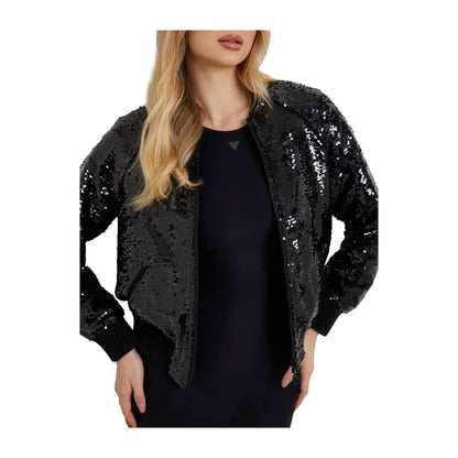 Guess Bomber Donna con paillettes Nero