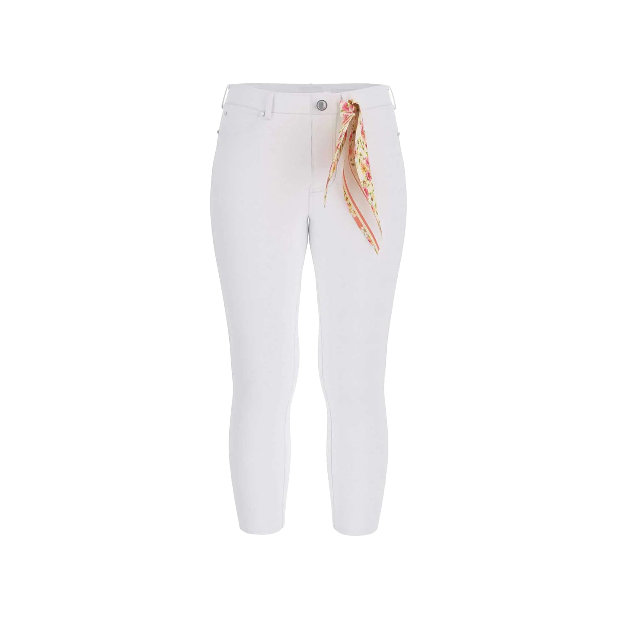 Guess Pantaloni Donna Capri Bianco con foulard