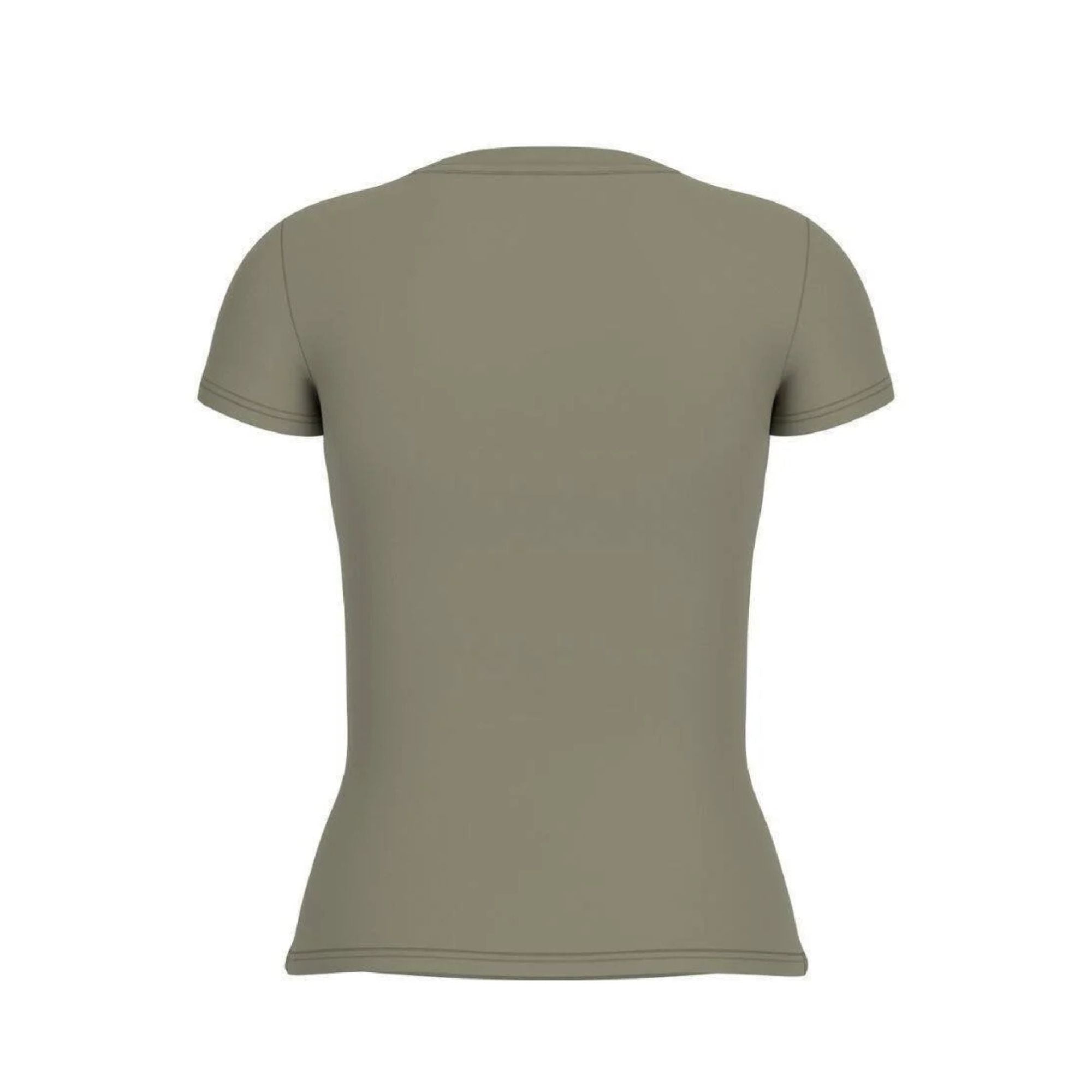 T-shirt Donna slim, con stampa e strass frontali