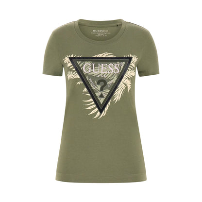 T-shirt Uomo in cotone elasticizzato, con maxi stampa Triangle Palm frontale