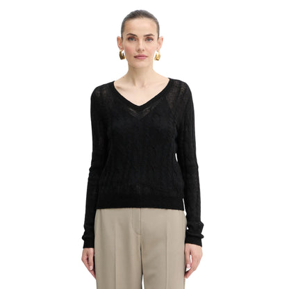 Maglione Donna con scollo a V Nero