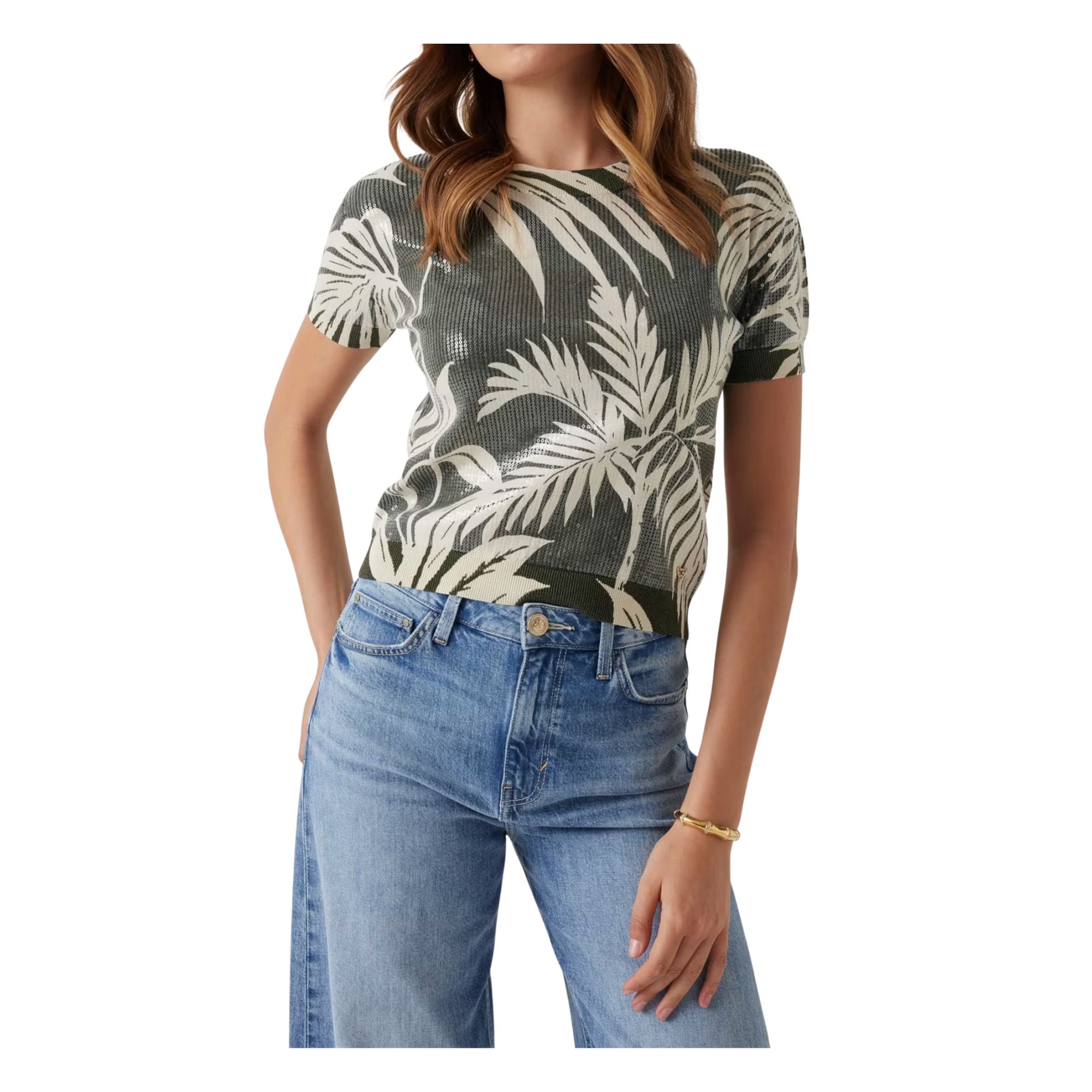 Maglia Donna a mezza manica, con paillettes