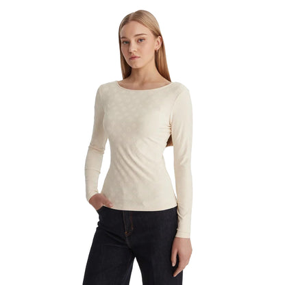 GUESS Top Jersey Maniche Lunghe Logo All Over