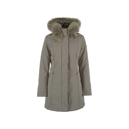 Parka Donna lungo Beige con pelliccia ton sur ton