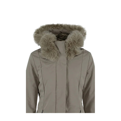 Parka Donna lungo Beige con pelliccia ton sur ton