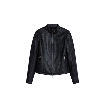 Giacca Donna Nera, con chiusura zip frontale e tasche 