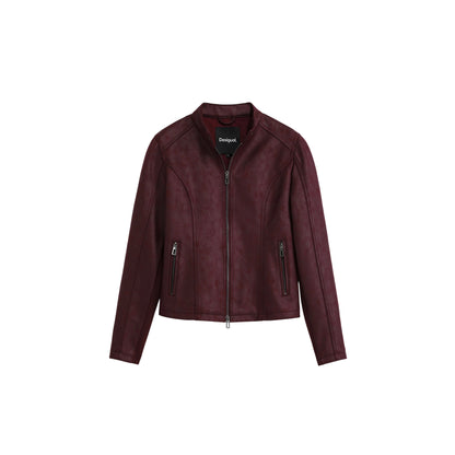 Giacca Donna Bordeaux, con chiusura zip frontale