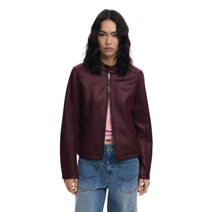 Giacca Donna Bordeaux, con chiusura zip frontale