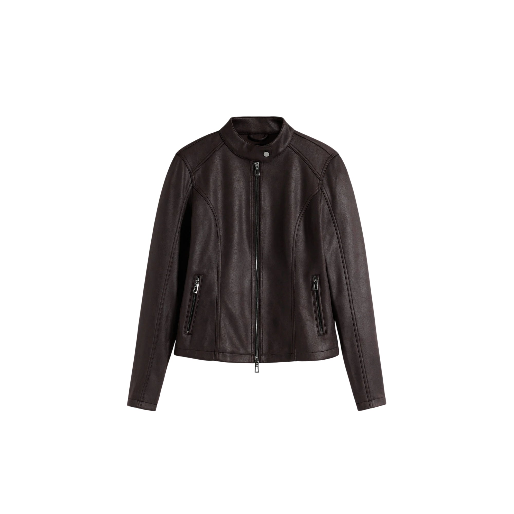 Giacca Donna Marrone, con chiusura zip