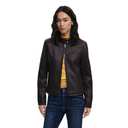 Giacca Donna Marrone, con chiusura zip