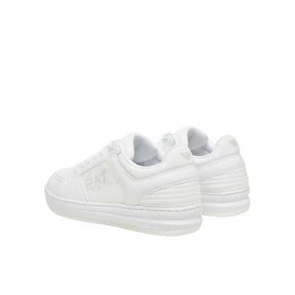 Sneakers Uomo con tomaia in ecopelle Bianca e punta tonda traforata